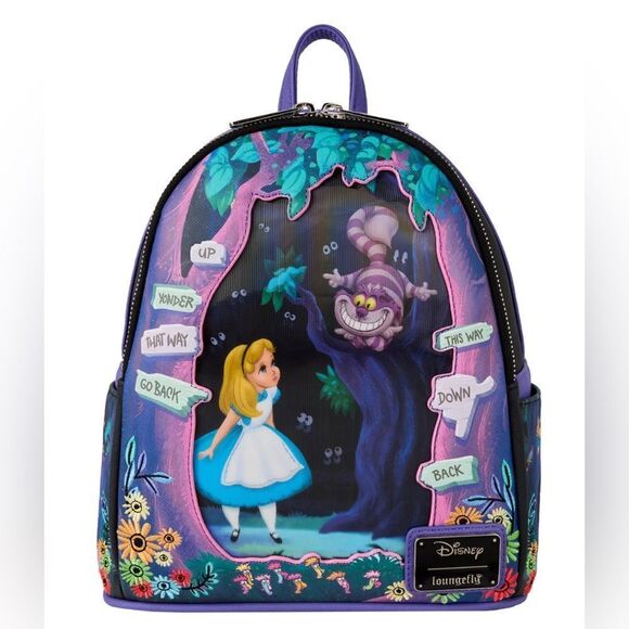 Disney Loungefly Alice in Wonderland Tulgey Wood Lenticular Mini Backpack - Picture 1 of 5